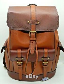 NWT COACH F49543 Men's HUDSON Backpack DK BROWN MULTI NATL Pebbled Leather $698
