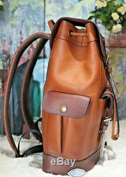 NWT COACH F49543 Men's HUDSON Backpack DK BROWN MULTI NATL Pebbled Leather $698