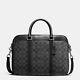 Nwt Coach Men's Signature Pvc Slim Business Briefcase F54803 Charcoal/black $495