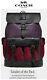 Nwt Coach Mens Hudson Backpack Natural Pebbled Leather Suede Deep Purple Multi