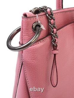 NWT COACH Mia Satchel Classic Luxury Leather Pink Rose Black Antique F77884