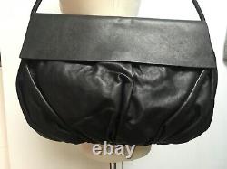 NWT COS black leather large shoulder bag soft lightweight ruched leather