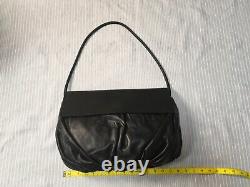 NWT COS black leather large shoulder bag soft lightweight ruched leather
