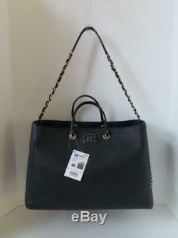 NWT Chanel 19P Navy Matelasse Leather Large Shopping Tote Bag $4,400