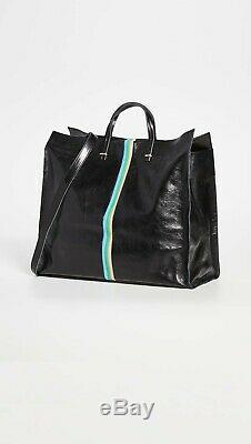 NWT Clare V Vivier Simple Tote Black Rustic/Pale Pink/Parrot $555