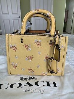 NWT Coach 1941 Floral Bow Rogue 25 Tote Handbag in Sunflower yellow 29216 $650