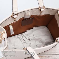 NWT Coach 1959 Pebble Leather Dempsey Carryall Satchel Crossbody in Chalk
