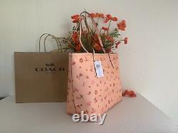 NWT Coach C8743 City Tote In Signature Canvas & Leather w Mystical Floral Print