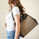Nwt Coach F27579/f57612 Lexy Shoulder Bag In Outline Signature Khaki/brown