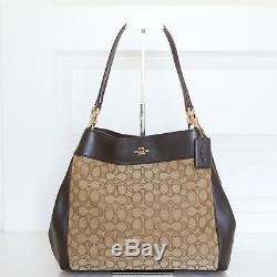 NWT Coach F27579/F57612 Lexy Shoulder Bag in Outline Signature Khaki/Brown