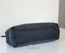 NWT Coach F27579 Lexy Shoulder Bag in Outline Signature Smoke/Black
