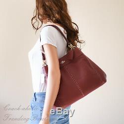 NWT Coach F28997 Lexy Pebble Leather Shoulder Bag Handbag In Wine