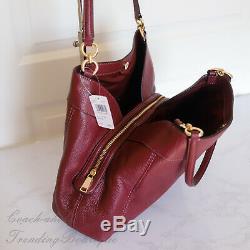 NWT Coach F28997 Lexy Pebble Leather Shoulder Bag Handbag In Wine
