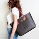 Nwt Coach F76636 Town Tote Shoulder Bag In Signature Canvas Brown True Red
