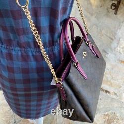 NWT Coach LG Sage Signature satchel crossbody Handbag/Wallet metallic berry