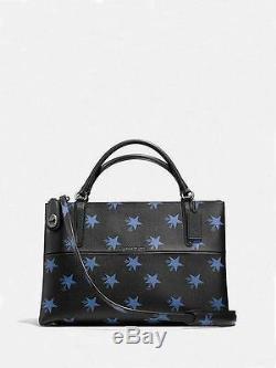NWT Coach Star Borough Shoulder Handbag Black/Blue F 35875 $550