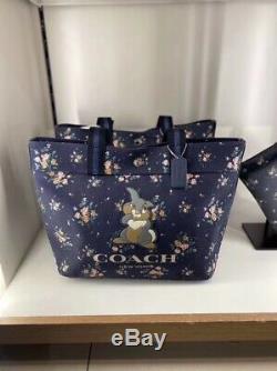 NWT Disney X Coach Tote Bag With Rose Bouquet Print Bambi-Thumper & Hang Tag