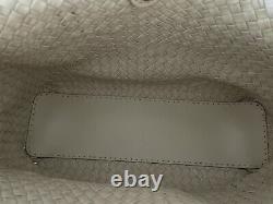 NWT-FALOR -ITALYBEIGE Hand Woven Soft Leather Handbag Tote #7349-XL