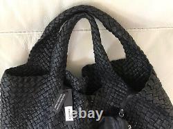 NWT-FALOR -ITALYBLACK -XXL SIZE-Hand Woven Soft Leather Tote F2018 Hard to Find