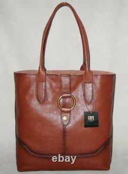NWT Frye Leather RING Tote Shoulder Bag Purse Women COGNAC Brown MSRP$428