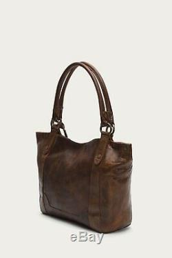 NWT Frye Melissa Antiqued Pull-Up Leather Shoulder Bag Dark Brown DB146