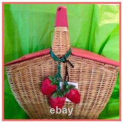 NWT Kate Spade 3D WICKER PICNIC PERFECT BASKET StrawberryBag Tote AUTHENTIC