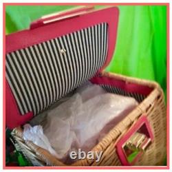 NWT Kate Spade 3D WICKER PICNIC PERFECT BASKET StrawberryBag Tote AUTHENTIC