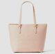 Nwt Kate Spade Larchmont Ave Logo Penny Pink/beige Leather Large Tote Wkru5619
