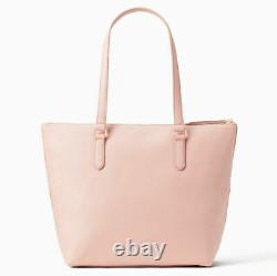 NWT Kate Spade Larchmont Ave Logo Penny Pink/Beige Leather Large Tote WKRU5619