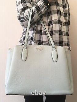 NWT Kate Spade Monet Large Pebbled Leather Triple Compartment Tote Crystal Blue