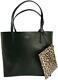 Nwt Kate Spade Mya Black / Leopard Leather Tote + Pouch Arch Place Wkru5504 $299
