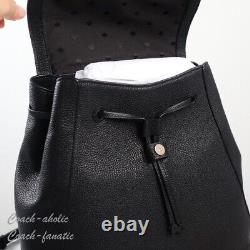 NWT Kate Spade New York Leila Large Flap Leather Backpack in Black