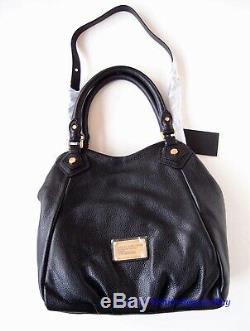NWT MARC by MARC JACOBS Classic Q Fran Natasha Leather Hobo Shoulder Bag BLACK