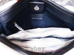 NWT MARC by MARC JACOBS New Q Hillier Hobo Leather Shoulder Bag INK Blue AUTHNTC