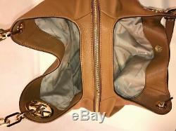 NWT MICHAEL Kors Fulton Leather Large Shoulder Bag Tote Hobo ACORN