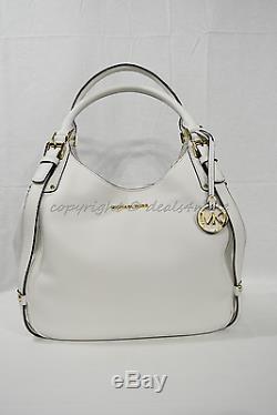 NWT Michael Kors Bedford Belted Large Leather Shoulder Tote in Optic White