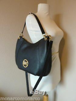 NWT Michael Kors Black Convertible Fulton Shoulder/Hobo/Xbody Bag + Wallet $506