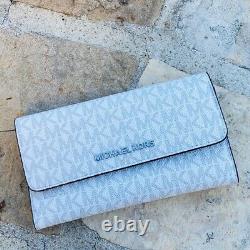 NWT Michael Kors Signature Mott Satchel Handbag/Wallet white/grey