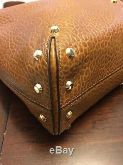 NWT Michael Kors Uptown Astor Large Leather Studded Shoulder Bag Walnut $448