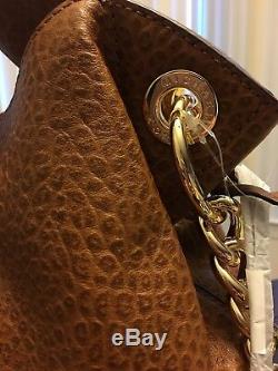 NWT Michael Kors Uptown Astor Large Leather Studded Shoulder Bag Walnut $448