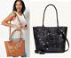 Nwt Patricia Nash Adeline Black Leather Cutout Tooled Tote Shoulder Bag Withstrap