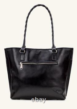 NWT PATRICIA NASH Adeline Black Leather Cutout Tooled Tote Shoulder Bag withStrap