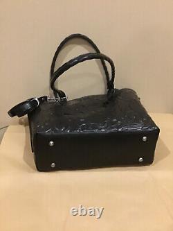 NWT PATRICIA NASH Adeline Black Leather Cutout Tooled Tote Shoulder Bag withStrap