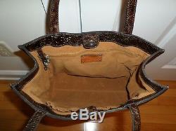 NWT Patricia Nash TOSCANO N/S Tote Bag Italian Leather TOOLED TURQUOISE P507133