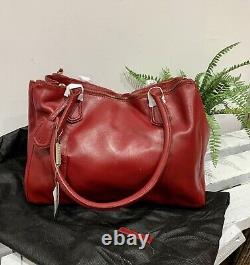 NWT Planet Luxury Red Genuine Leather Large Oversized Shoulder Tote Holdall Bag