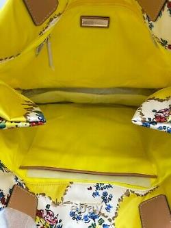 NWT TORY BURCH ELLA Printed Logo Nylon Tote Bag In Yellow Porcelain Floral