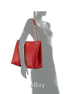NWT TORY BURCH Fleming Distressed Leather Tote Cherry Apple $598 DUSTBAG