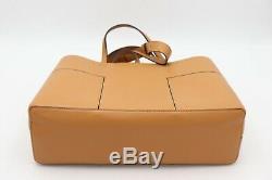 NWT Tory Burch Block-T Triple Compartment Brown Leather Tote Bag New $528