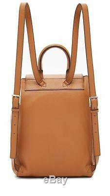 NWT Tory Burch Bombe T Flap Brown Leather Backpack-$495