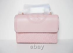 NWT Tory Burch Fleming Large Quilted Leather Shoulder Bag Shell PINK AUTHENTIC
